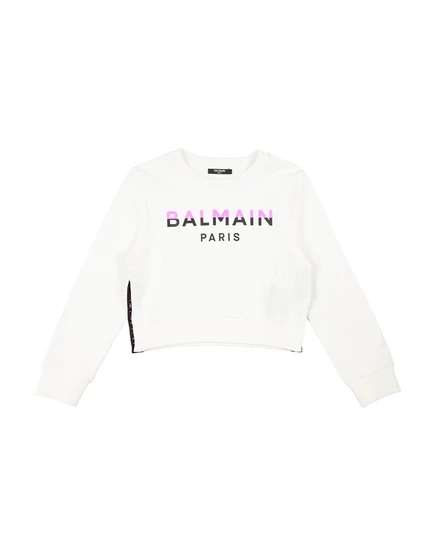 Женский свитшот Balmain Junior, с принтом, белый