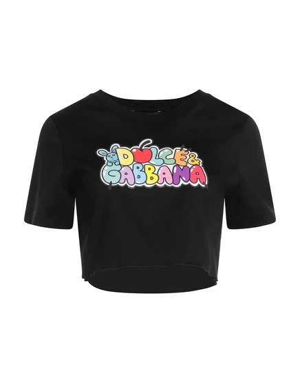 Женская укороченная футболка Dolce & Gabbana, черная