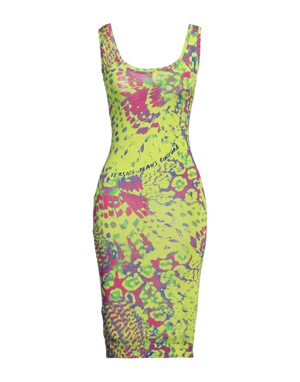 Женское платье Versace Jeans Couture футлярное, джерси, лаймовое