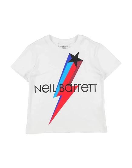 Мужская футболка Neil Barrett KIDS хлопок с логотипом, белая