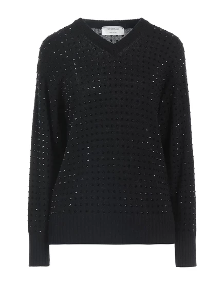 Женский свитер Sportmax с кристаллами, чёрный