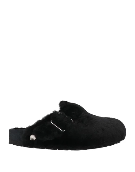 Женские сабо 1774 Birkenstock с овчиной, черные