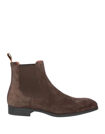 Мужские ботинки челси Santoni из кожи и замши, темно-коричневые