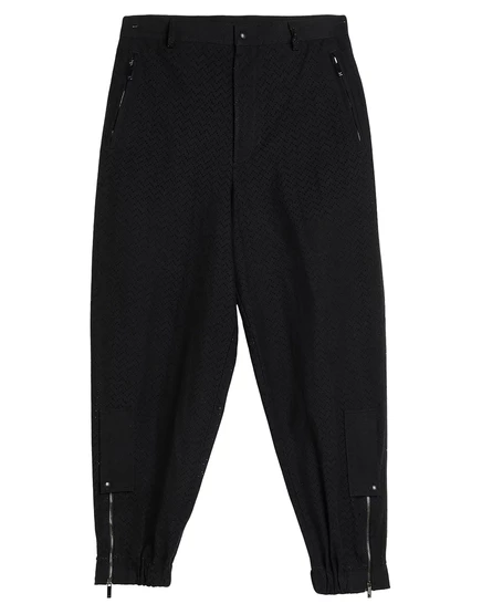 Мужские брюки Emporio Armani из льна зауженные, чёрные