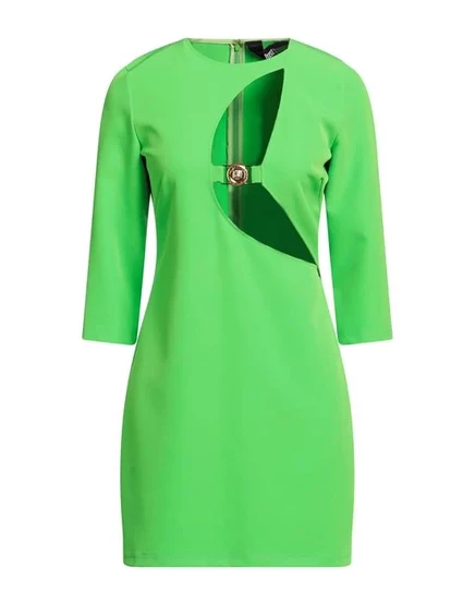 Женское короткое платье Just Cavalli, лаймово-зелёное