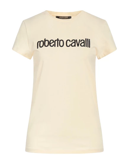 Женская футболка Roberto Cavalli PAPERMAG, кремовая