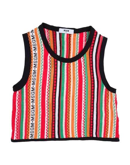 Женский вязаный топ msgm junior, оранжевый