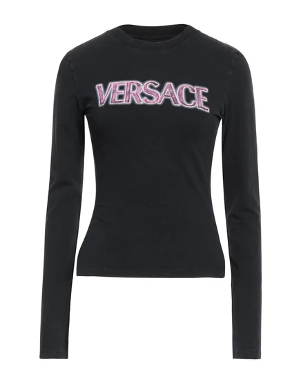 Мужская футболка Versace с логотипом, тёмно-серая