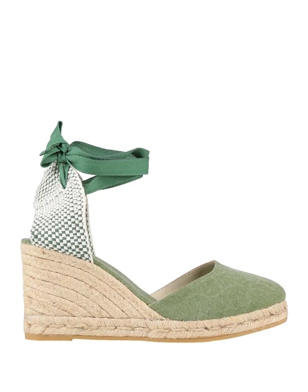 Женские эспадрильи Espadrilles текстильные, зелёный милитари