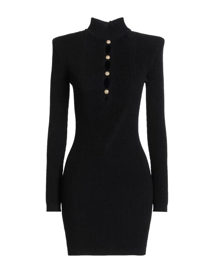 Женское мини-платье Balmain футляр, черное