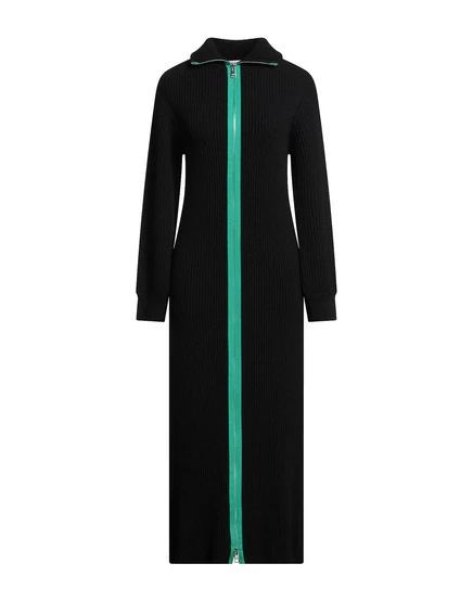 Женское платье MSGM Lorenz_SP шерстяное миди с расклешенной юбкой, черное