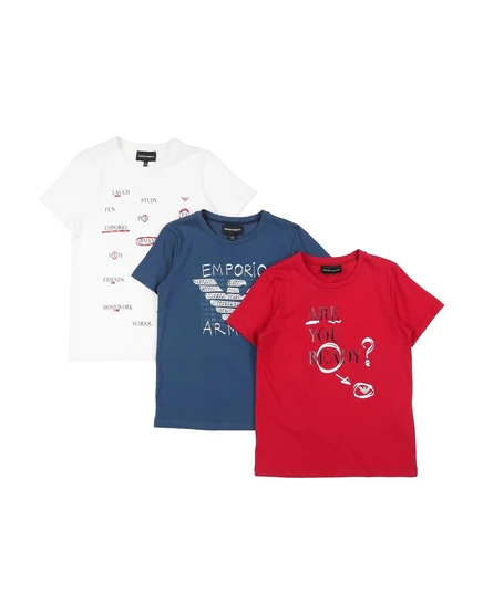 Детская футболка Emporio Armani Junior комплект 3 шт., красная