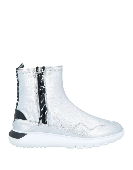 Женские ботинки Hogan JUNIOR кожаные глиттер, серебристые