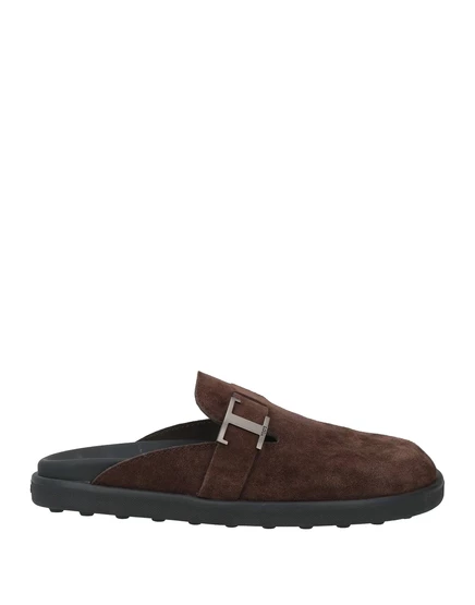 Мужские мюли Tod's, замшевые, темно-коричневые