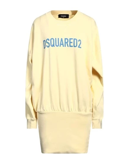 Женское короткое платье DSquared2, светло-желтое