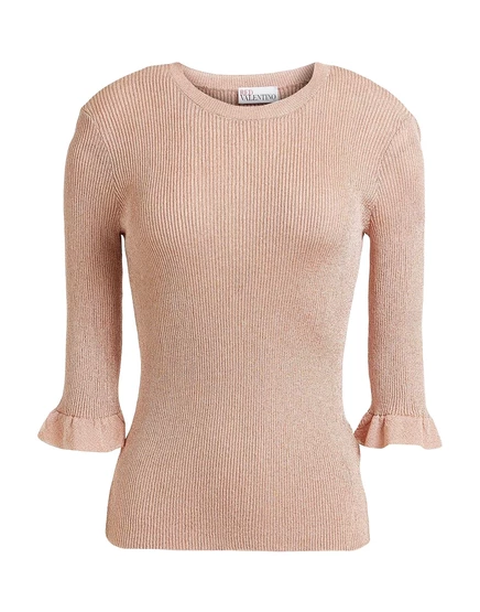 Женский вязаный свитер Redvalentino Sweaters с ламе, розовый