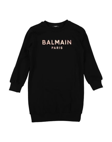 Детское платье Balmain из хлопка, чёрное