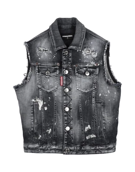 Женская джинсовая куртка Dsquared2, чёрная