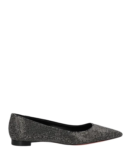 Женские балетки Santoni со стразами, чёрные