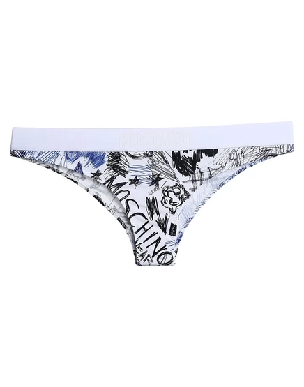 Женские трусы Moschino Papermag, белые