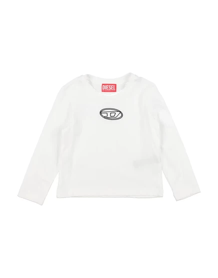 Женская футболка Diesel Kids хлопковая, белая