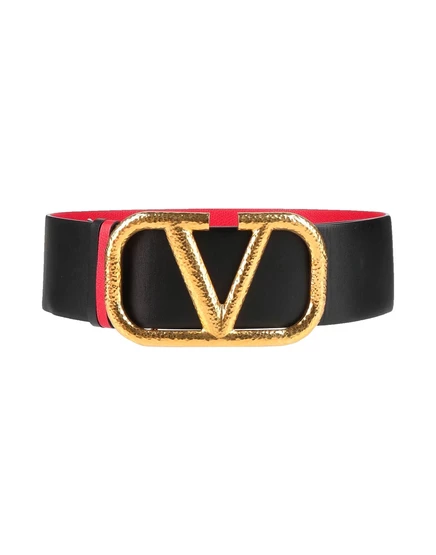 Женский ремень Valentino Garavani кожаный корсетный, черный