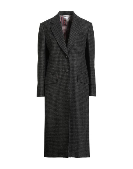 Женское пальто Thom Browne Wonderwoman шерстяное в клетку, черное