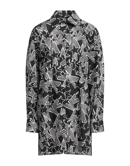 Женская рубашка MSGM Papermag хлопковая, чёрная
