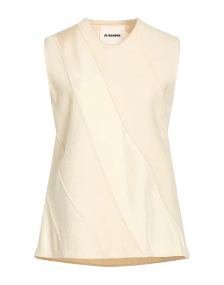 Женский топ Jil Sander из хлопка и шерсти, кремовый