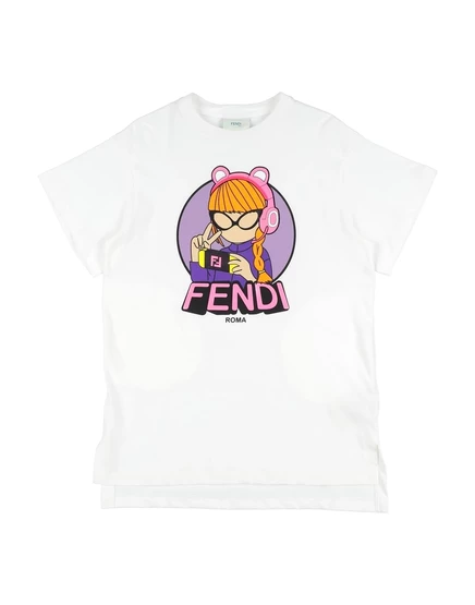 Женская футболка Fendi джерси с логотипом, белая