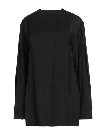 Женская рубашка Jil Sander атласная, черная
