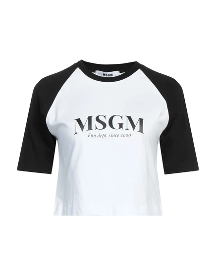Женская укороченная футболка MSGM Wonderwoman, белая