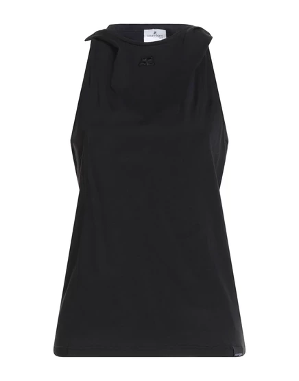 Женская футболка Courrèges с капюшоном, черная