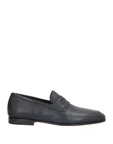 Мужские лоферы Santoni из кожи, темно-синие