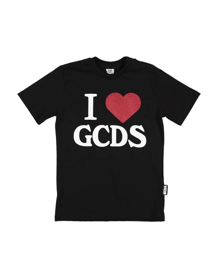 Детская футболка GCDS Mini джерси 100% хлопок, чёрная