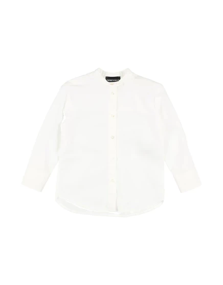 Детская рубашка Emporio Armani Kids, хлопковая, белая