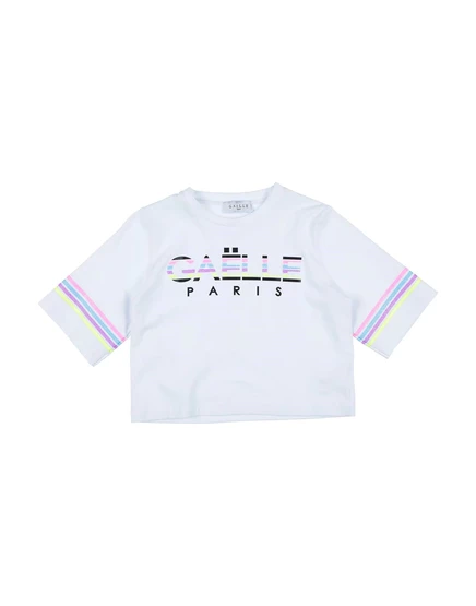 Футболка GAëLLE Paris promotion_kid из джерси с глиттерным логотипом, белая