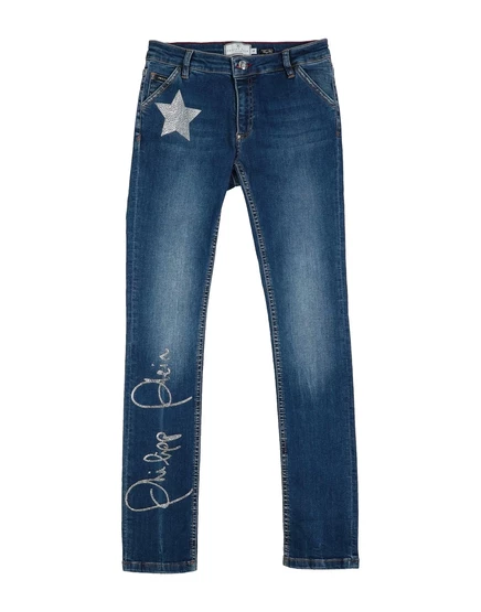 Женские джинсы Philipp Plein JUNIOR делаве, синие