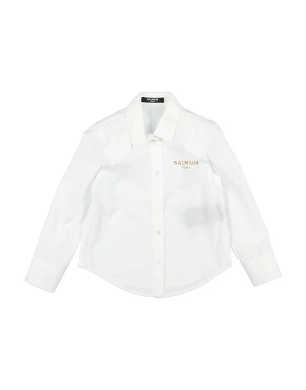 Женская рубашка Balmain promotion kid жаккардовая, белая