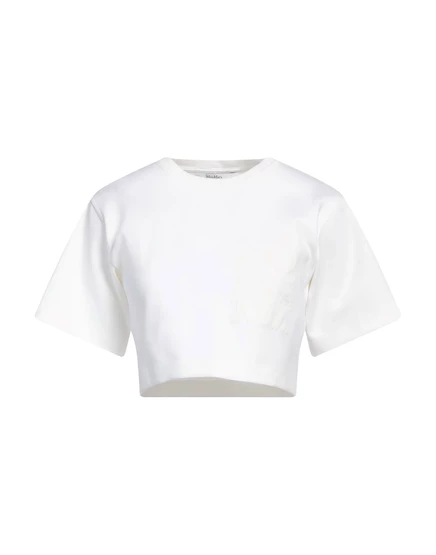Женская укороченная футболка Max Mara, белая