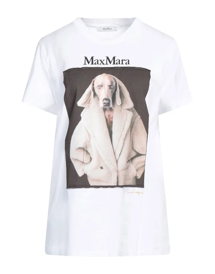 Женская футболка Max Mara Papermag с принтом, белая
