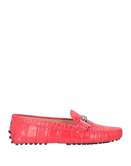 Женские мокасины-драйверы Tod's кожаные, коралловые