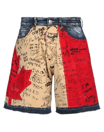 Мужские джинсовые шорты Dsquared2 Wonderwoman, синие