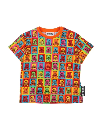 Детская футболка Moschino Kid, оранжевая
