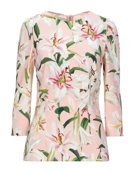 Женский топ Dolce & Gabbana, цветочный, светло-розовый