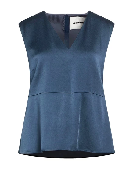 Женский топ Jil Sander Hamish с баской, темно-бирюзовый