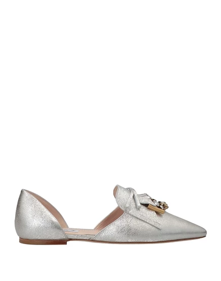 Женские балетки Tod's Papermag, серебристые