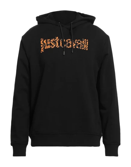 Мужское худи Just Cavalli с принтом, черное