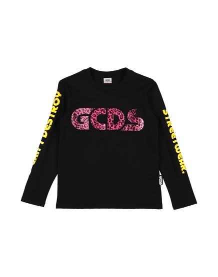 Детская футболка GCDS Mini джерси с логотипом, черная