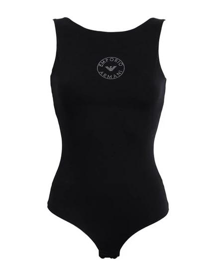 Женское боди Emporio Armani с кристаллами, черное